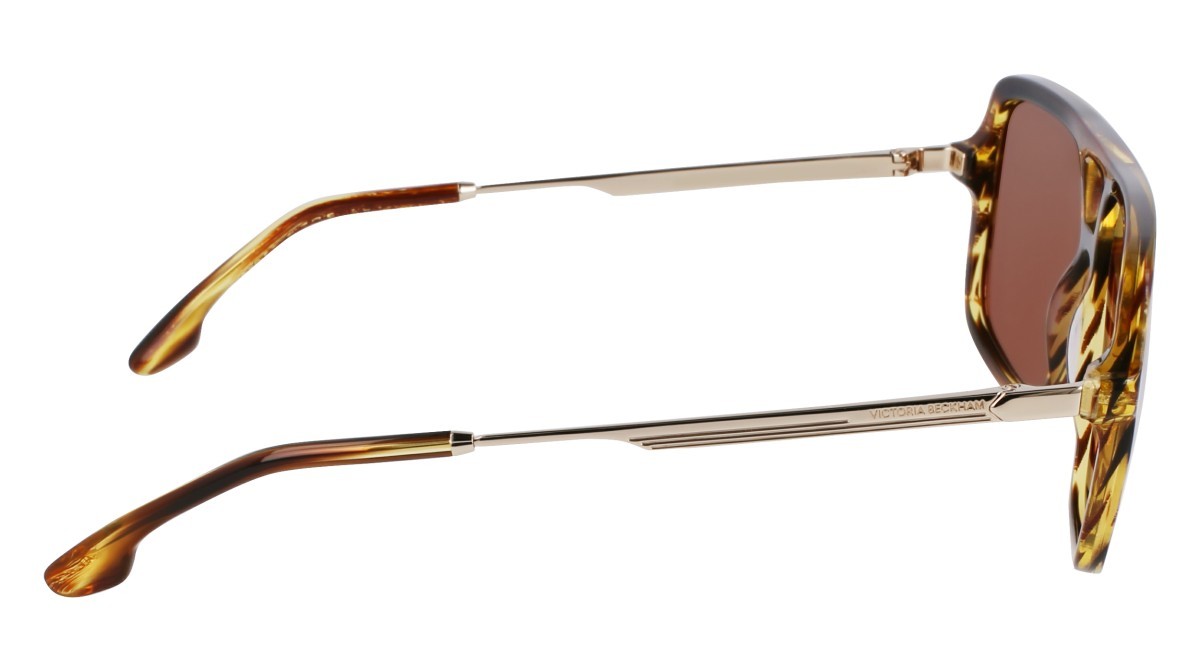 Sonnenbrillen Victoria Beckham VB246S (224) farbe striped tobacco form navigator gläser solid brown