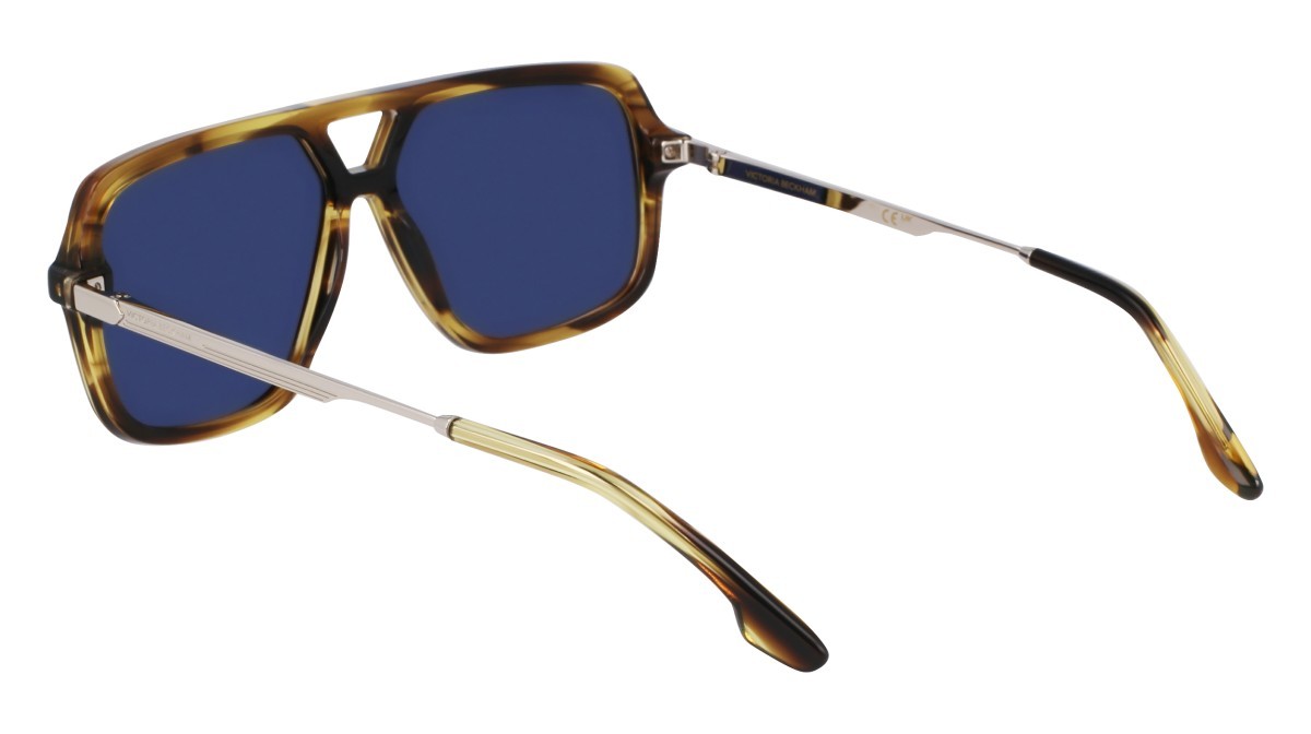 Sonnenbrillen Victoria Beckham VB246S (318) farbe striped khaki form navigator gläser solid denim