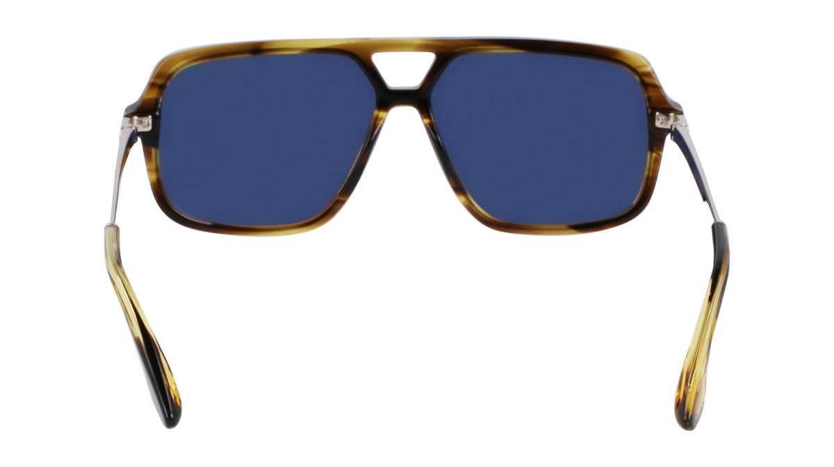 Sonnenbrillen Victoria Beckham VB246S (318) farbe striped khaki form navigator gläser solid denim
