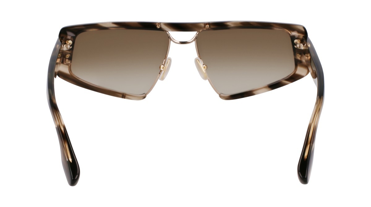 Sonnenbrillen Victoria Beckham VB247S (318) farbe striped khaki form rechteckig gläser gradient khaki
