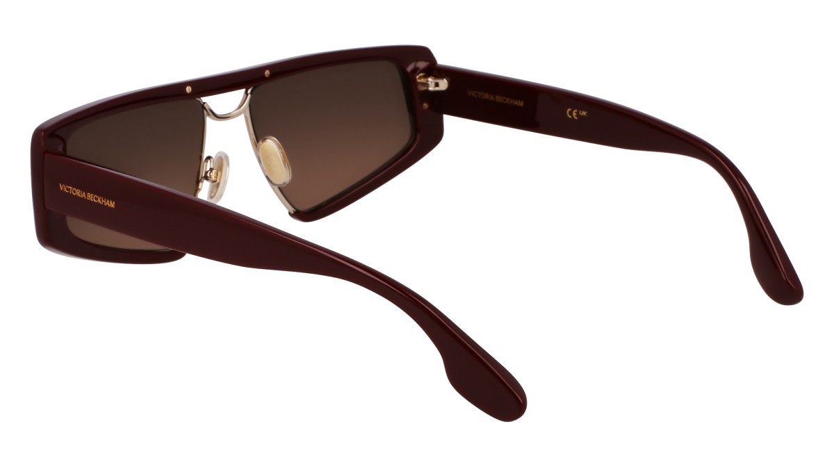 Sonnenbrillen Victoria Beckham VB247S (608) farbe wine form rechteckig gläser gradient grey brown