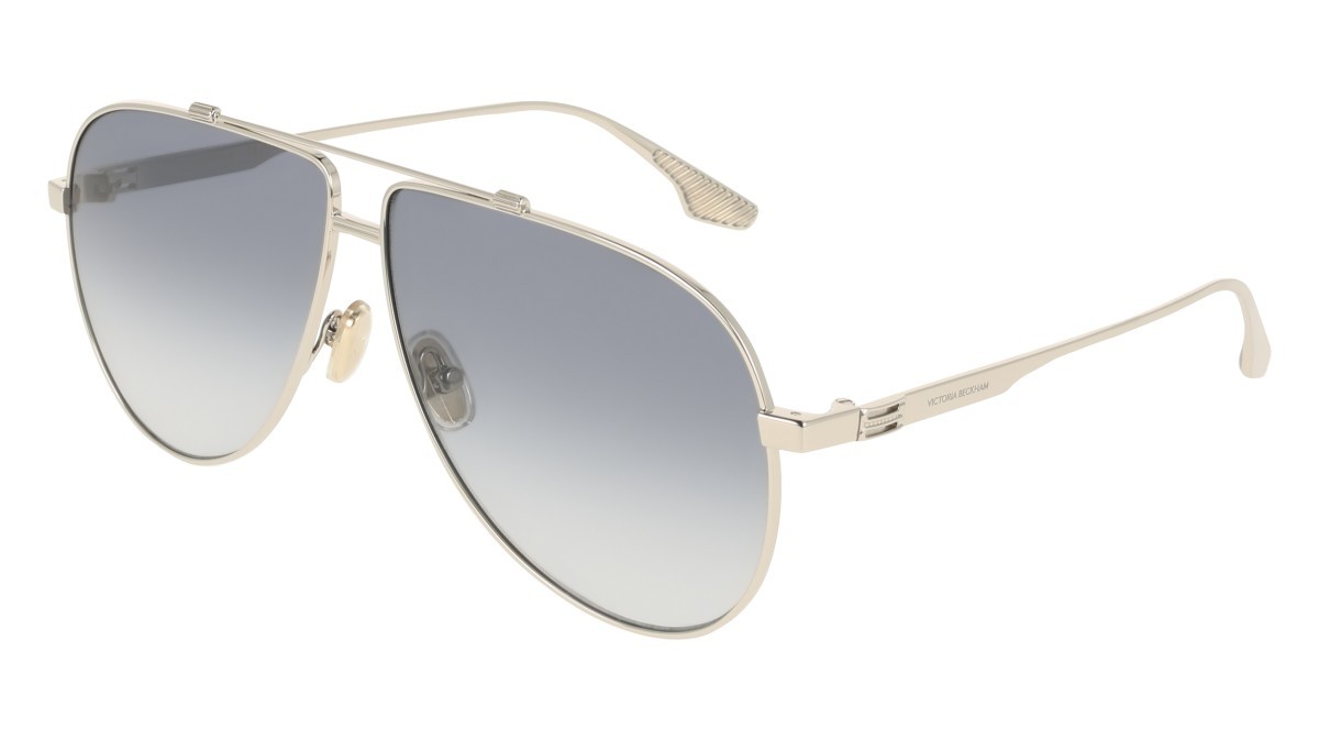 Sonnenbrillen Victoria Beckham VB248S (040) farbe silver form aviator gläser gradient grey