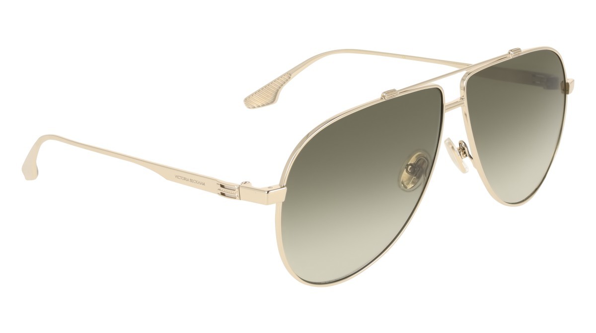 Sonnenbrillen Victoria Beckham VB248S (714) farbe gold form aviator gläser gradient green