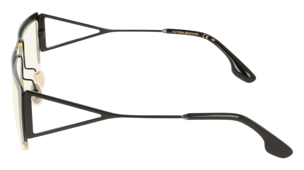 Sonnenbrillen Victoria Beckham VB250S (001) farbe black form rechteckig gläser clear