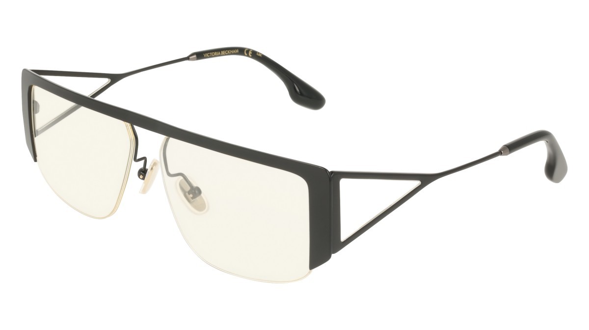 Sonnenbrillen Victoria Beckham VB250S (001) farbe black form rechteckig gläser clear