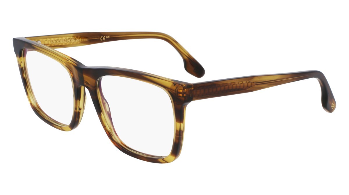 Brillen Victoria Beckham VB2670 (318) farbe striped khaki form rechteckig gläser color 3