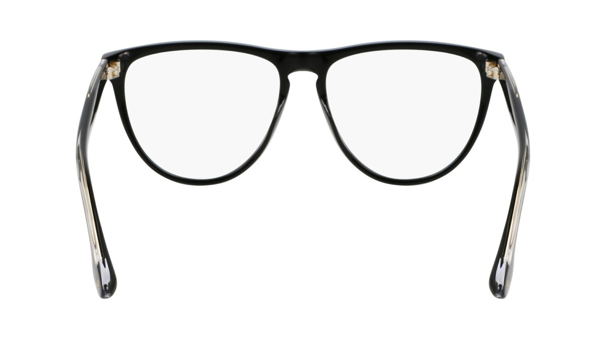 Brillen Victoria Beckham VB2672 (001) farbe black form aviator gläser recycled demo lens w/ar blue on the front