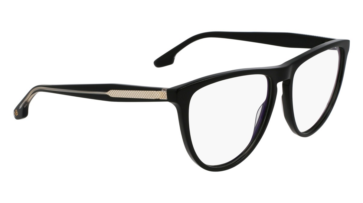 Brillen Victoria Beckham VB2672 (001) farbe black form aviator gläser recycled demo lens w/ar blue on the front