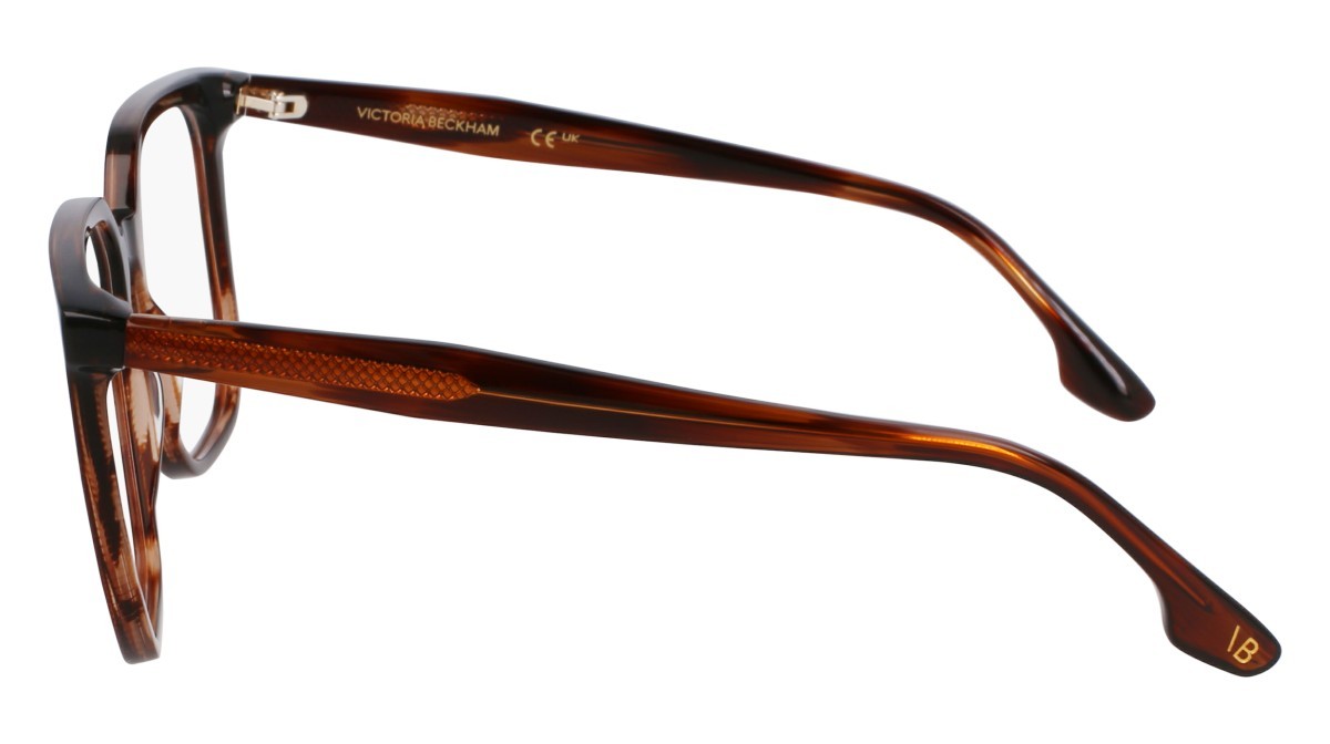 Brillen Victoria Beckham VB2673 (227) farbe brown horn form rechteckig gläser recycled demo lens w/ar blue on the front
