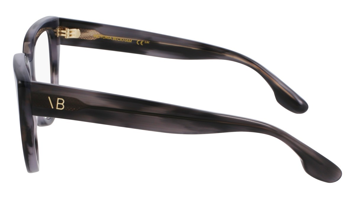 Brillen Victoria Beckham VB2674 (036) farbe striped grey form rechteckig gläser recycled demo lens w/ar blue on the front