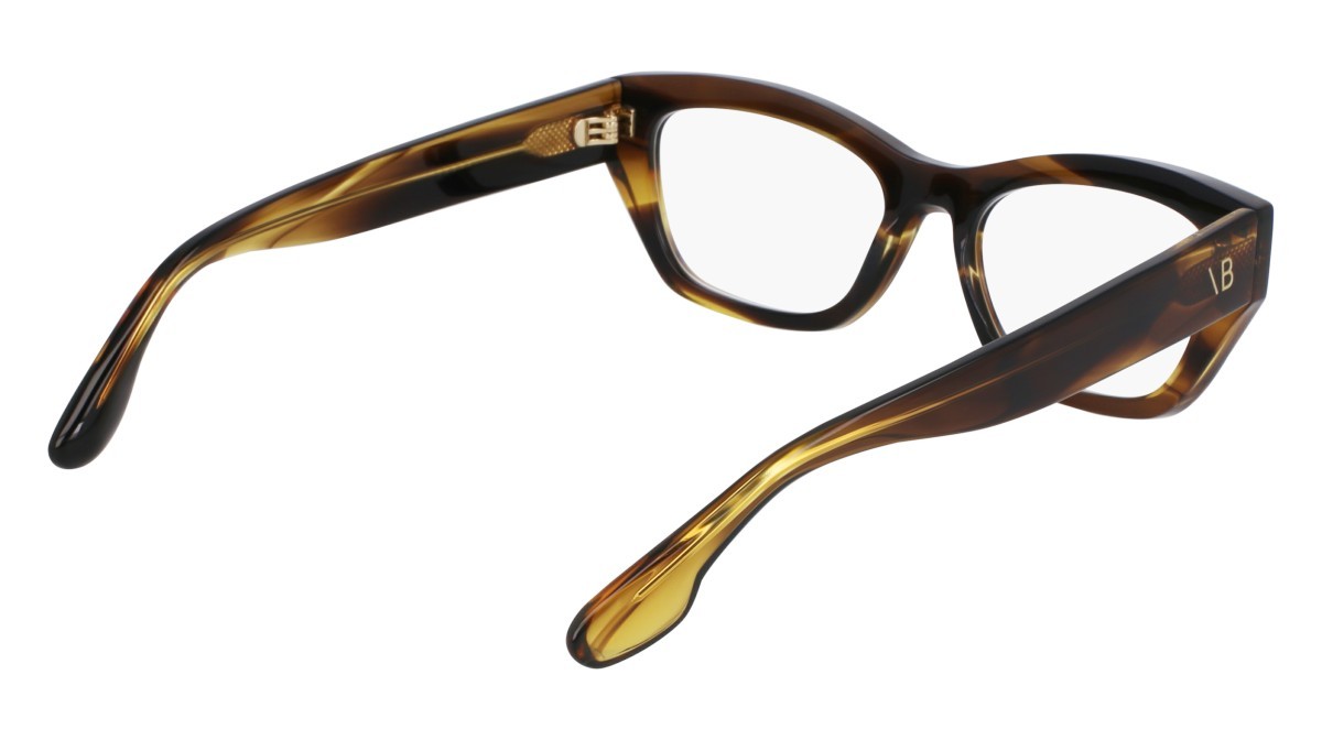 Brillen Victoria Beckham VB2675 (318) farbe striped khaki form rechteckig gläser recycled demo lens w/ar blue on the front