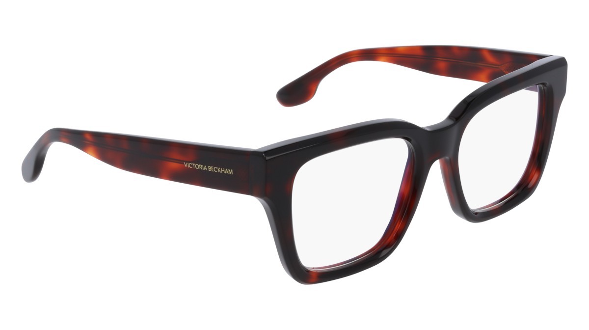 Brillen Victoria Beckham VB2681 (234) farbe dark havana form rechteckig gläser recycled demo lens w/ar blue on the front