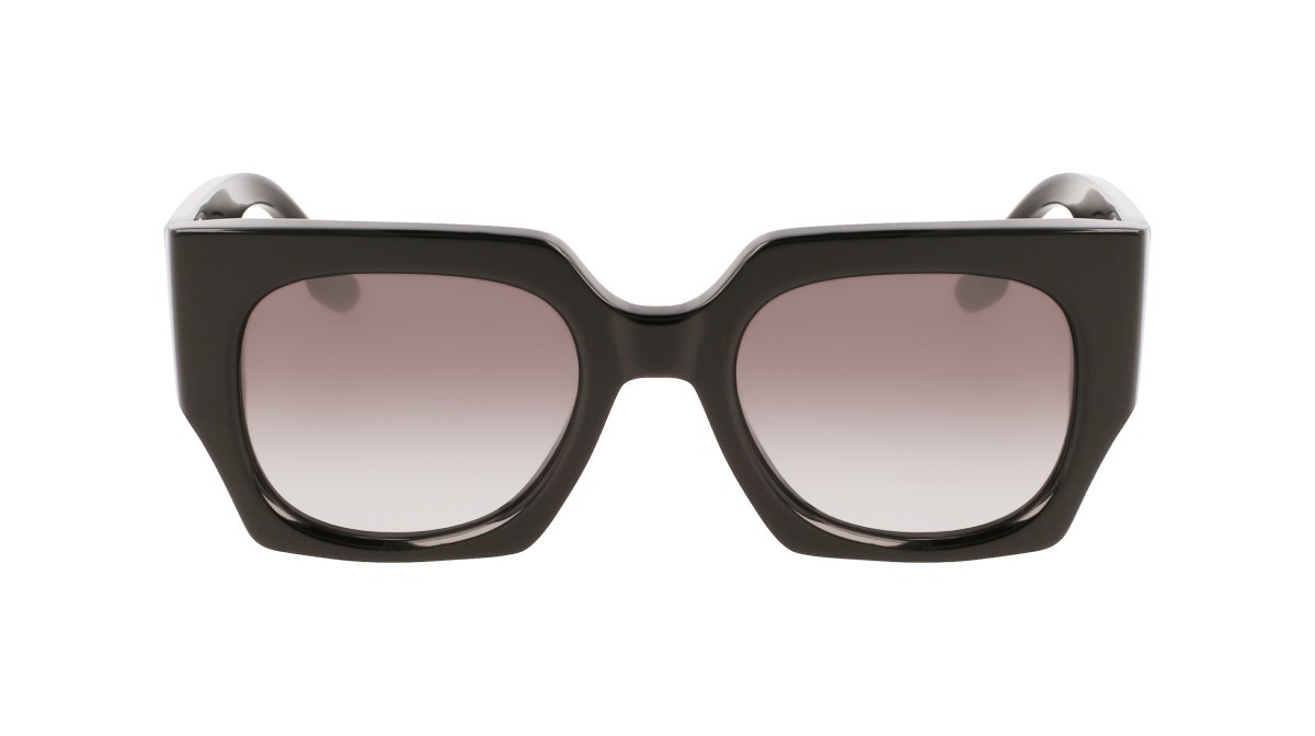 Sonnenbrillen Victoria Beckham VB608S (001) farbe black form rechteckig gläser gradient grey