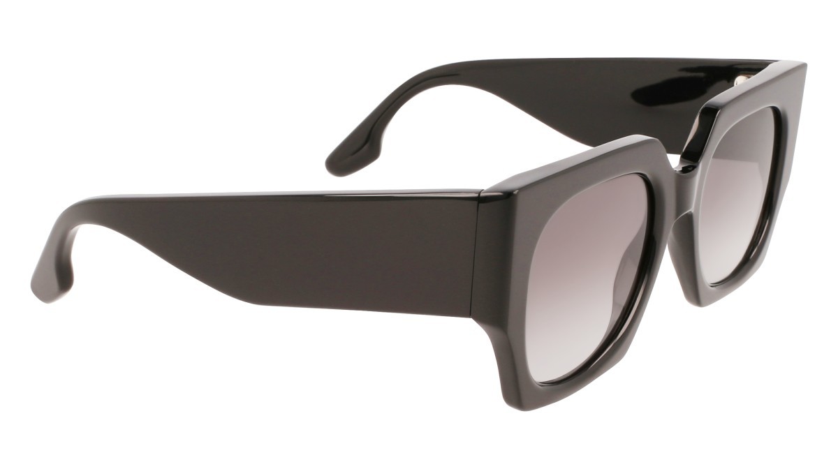 Sonnenbrillen Victoria Beckham VB608S (001) farbe black form rechteckig gläser gradient grey