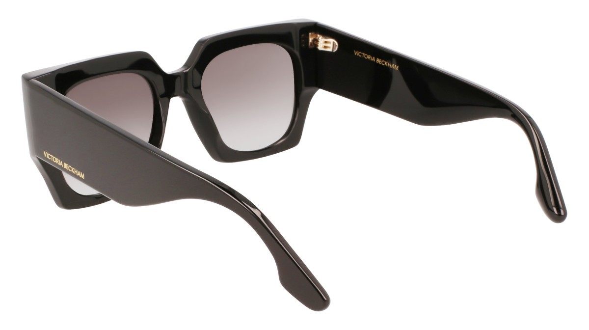 Sonnenbrillen Victoria Beckham VB608S (001) farbe black form rechteckig gläser gradient grey