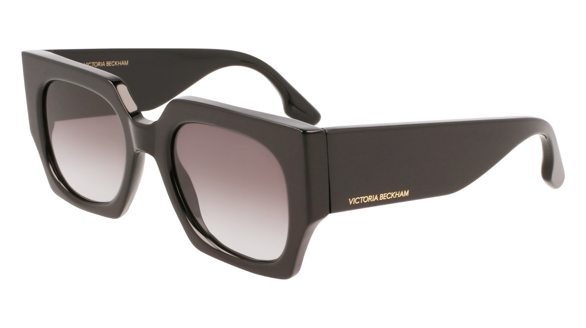 Sonnenbrillen Victoria Beckham VB608S (001) farbe black form rechteckig gläser gradient grey