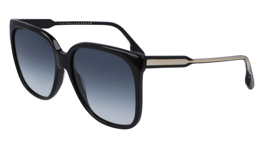 Occhiali da sole Victoria Beckham VB610S (001) colore black forma quadrato lenti blue grad.