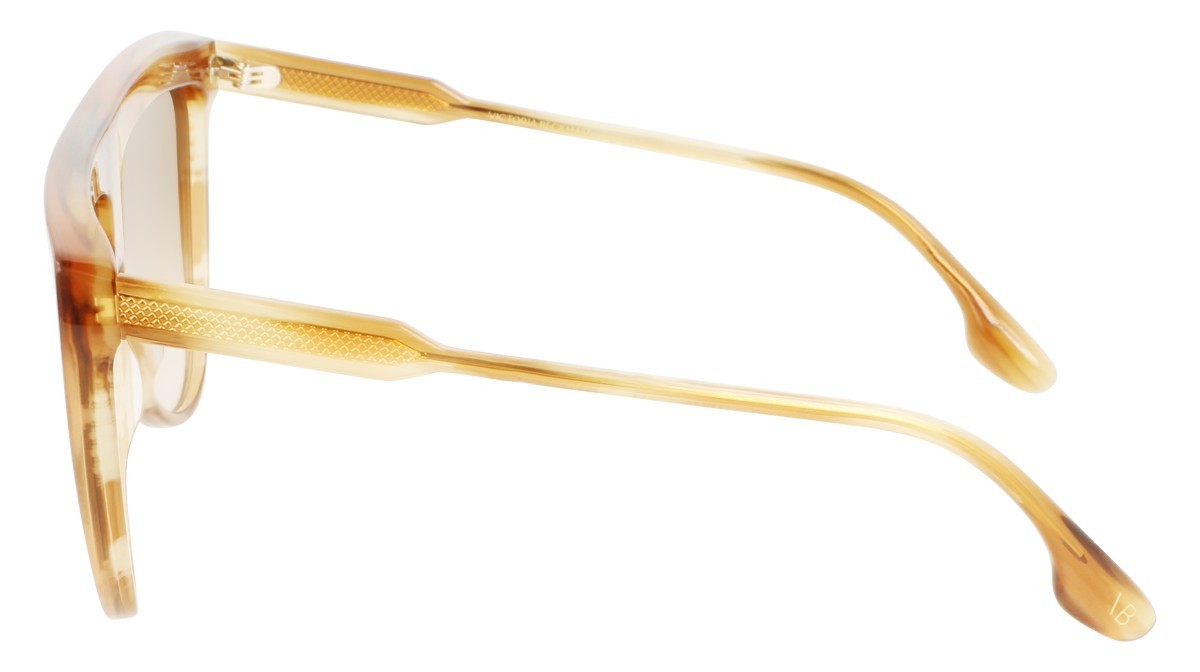 Sonnenbrillen Victoria Beckham VB619S (774) farbe honey horn form rechteckig gläser gradient brown