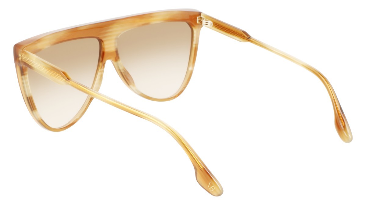 Sonnenbrillen Victoria Beckham VB619S (774) farbe honey horn form rechteckig gläser gradient brown