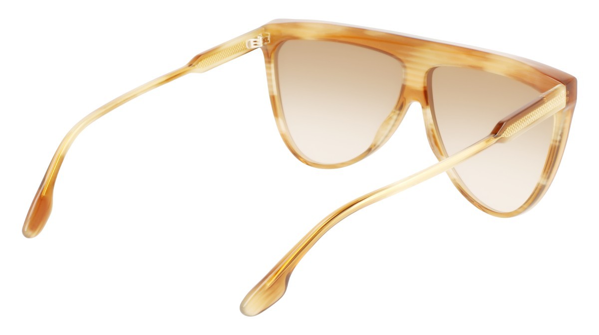 Sonnenbrillen Victoria Beckham VB619S (774) farbe honey horn form rechteckig gläser gradient brown