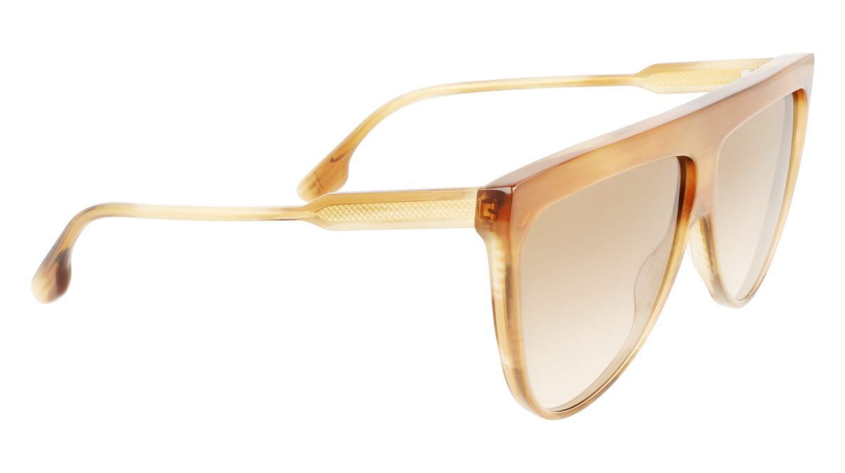 Sonnenbrillen Victoria Beckham VB619S (774) farbe honey horn form rechteckig gläser gradient brown