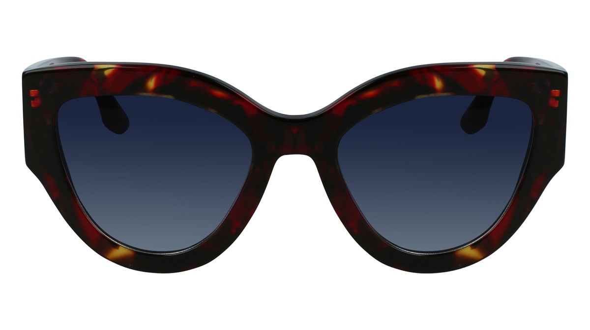 Sonnenbrillen Victoria Beckham VB628S (609) farbe havana red form cat-eye gläser gradient blue