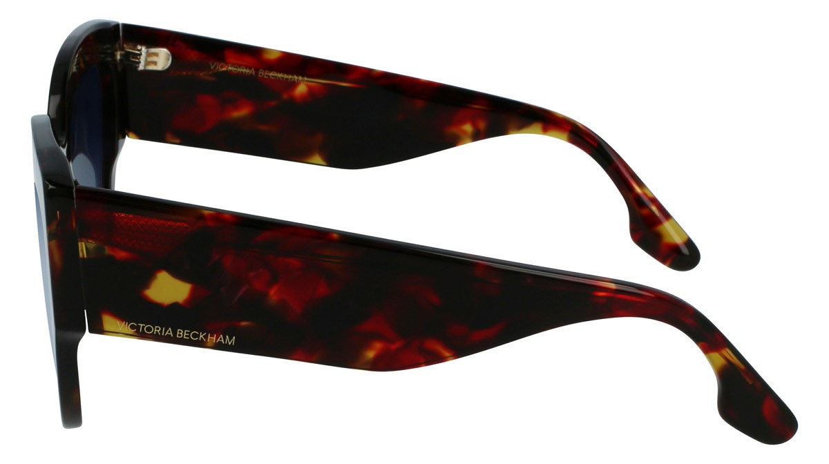 Sonnenbrillen Victoria Beckham VB628S (609) farbe havana red form cat-eye gläser gradient blue
