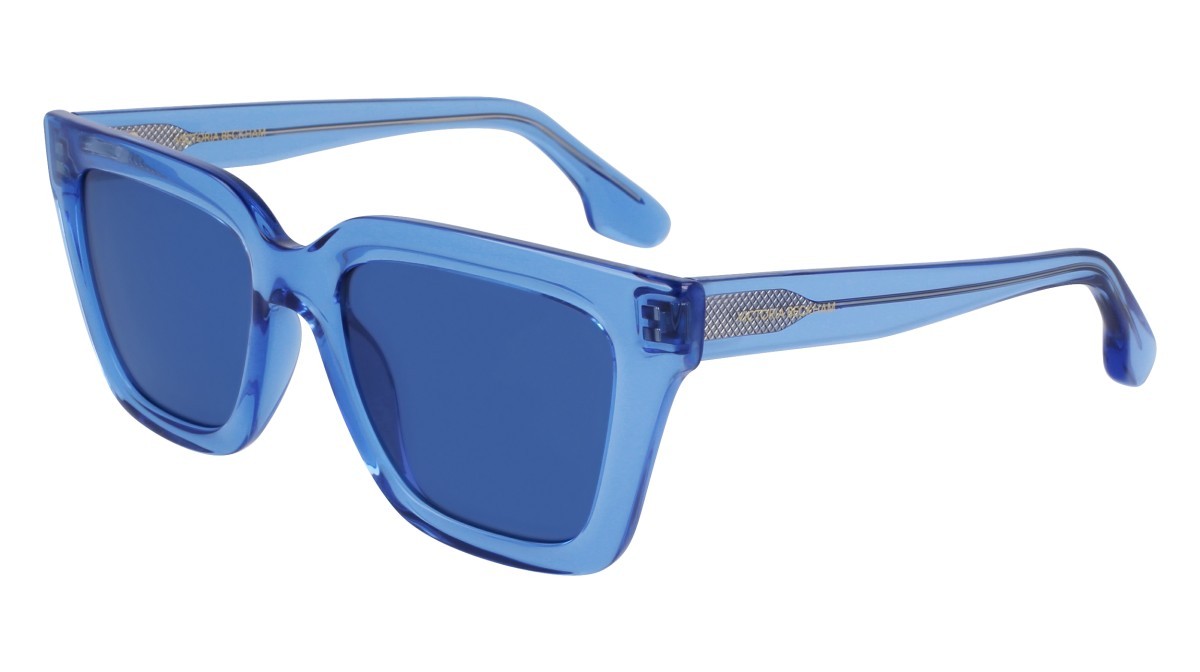 Sonnenbrillen Victoria Beckham VB644S (320) farbe teal blue form rechteckig gläser solid blue