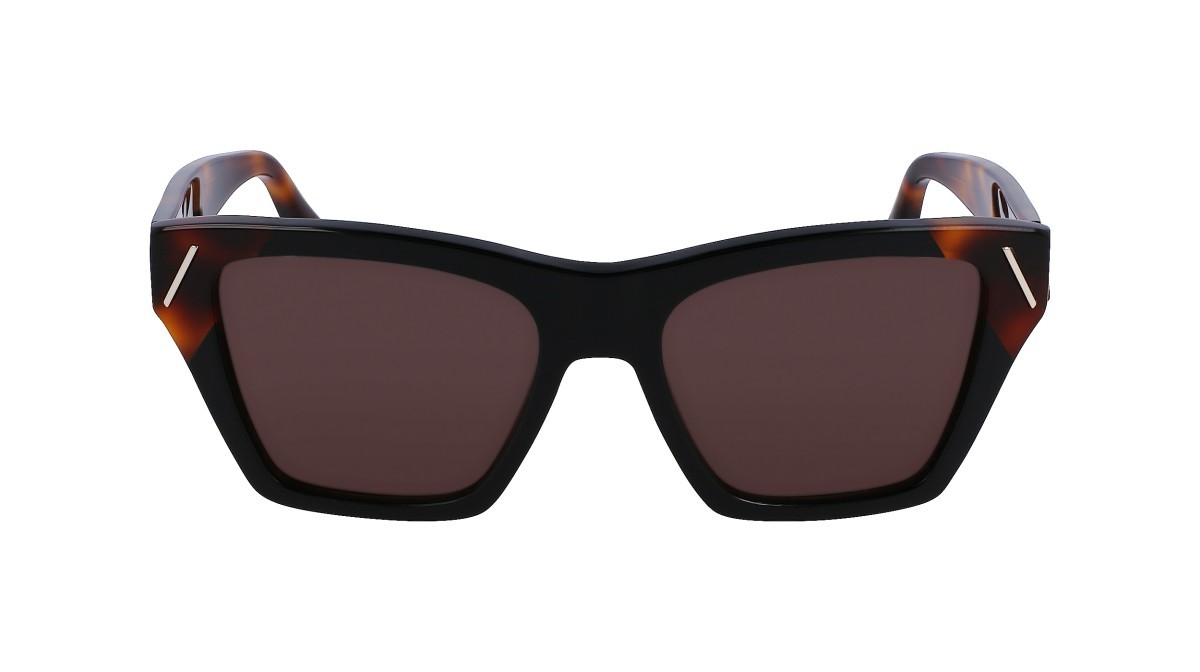 Sonnenbrillen Victoria Beckham VB646S (001) farbe black form rechteckig gläser solid brown