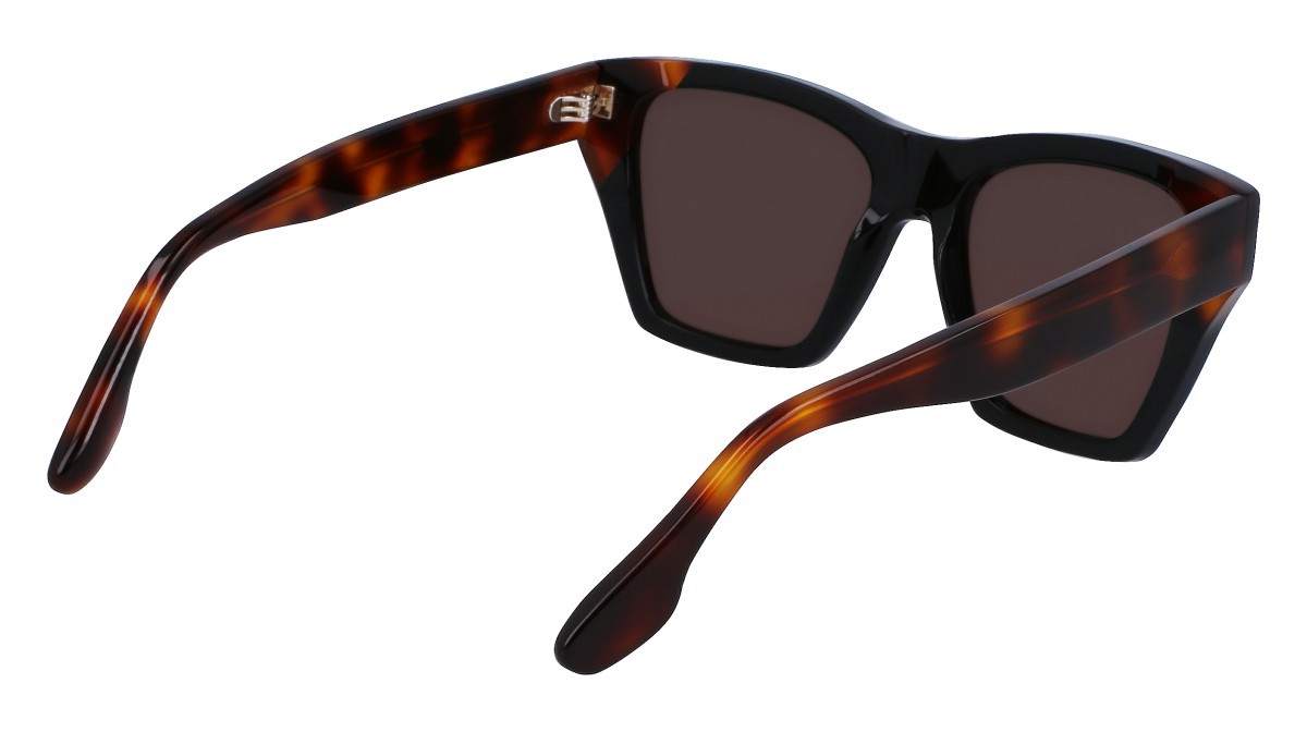 Sonnenbrillen Victoria Beckham VB646S (001) farbe black form rechteckig gläser solid brown