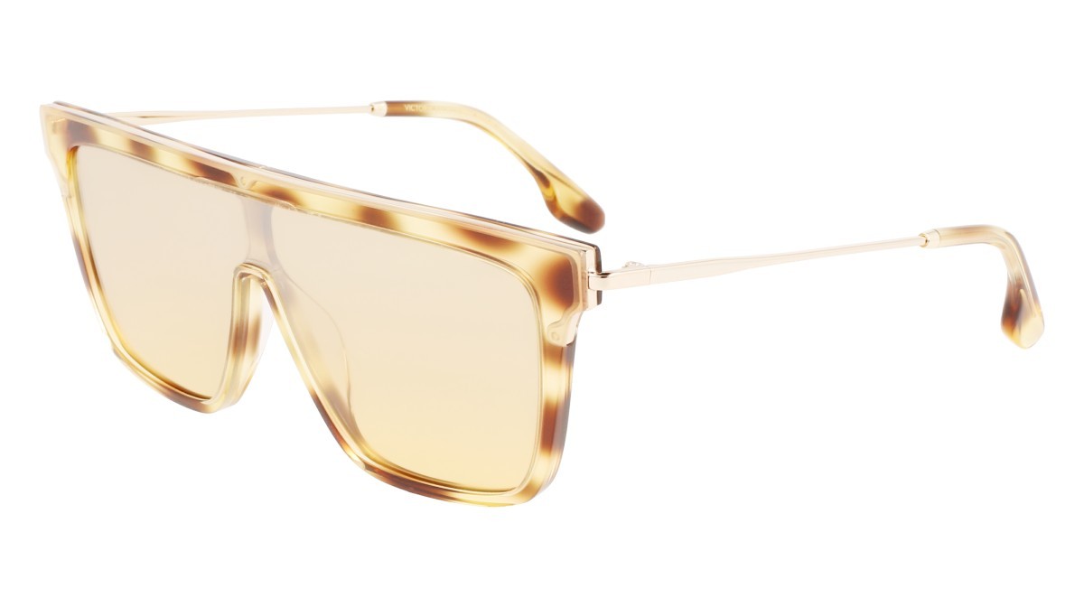Sonnenbrillen Victoria Beckham VB650S (222) farbe blonde havana form maske gläser gradient honey/silver flash