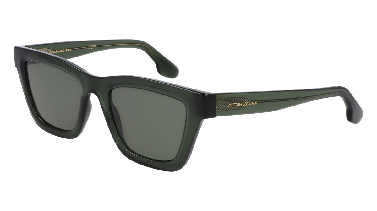 Sonnenbrillen Victoria Beckham VB656S (316) farbe khaki form rechteckig gläser solid green
