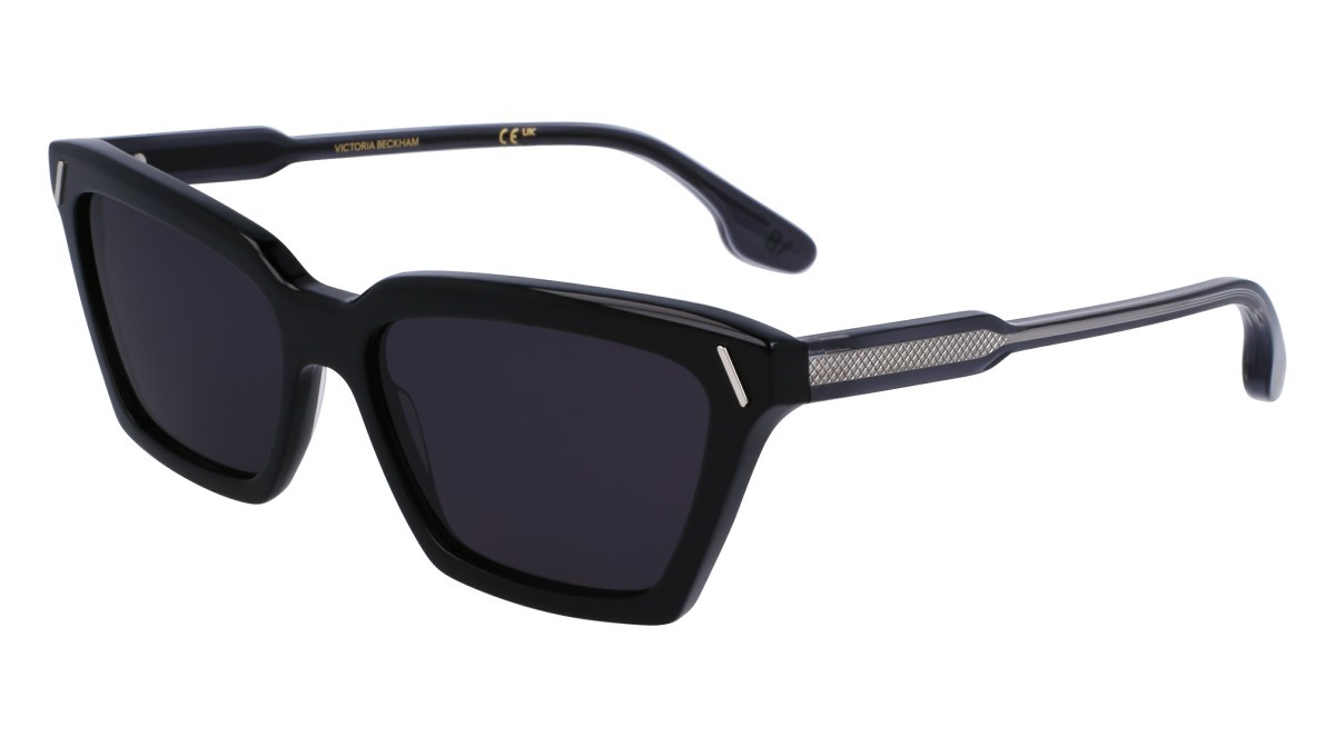 Sonnenbrillen Victoria Beckham VB661S (001) farbe black form rechteckig gläser solid grey