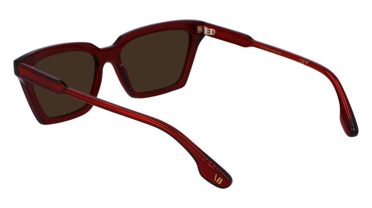 Sonnenbrillen Victoria Beckham VB661S (610) farbe red form rechteckig gläser solid brown