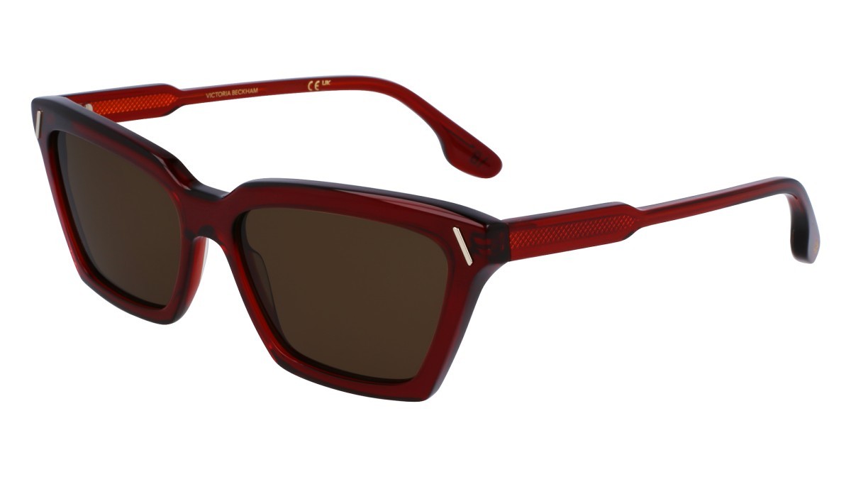 Sonnenbrillen Victoria Beckham VB661S (610) farbe red form rechteckig gläser solid brown