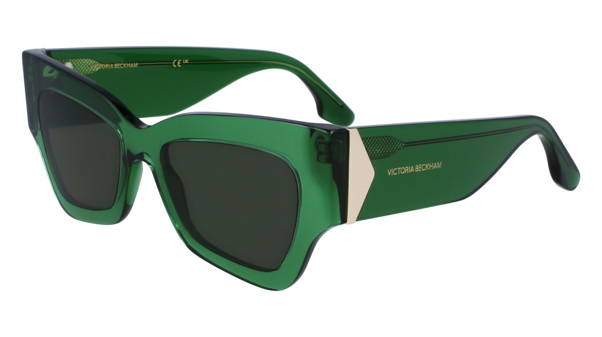 Sonnenbrillen Victoria Beckham VB662S (300) farbe green form schmetterling gläser solid green