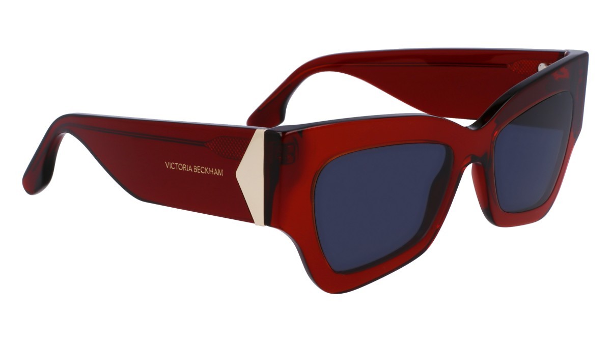 Sonnenbrillen Victoria Beckham VB662S (610) farbe red form schmetterling gläser solid bluish grey