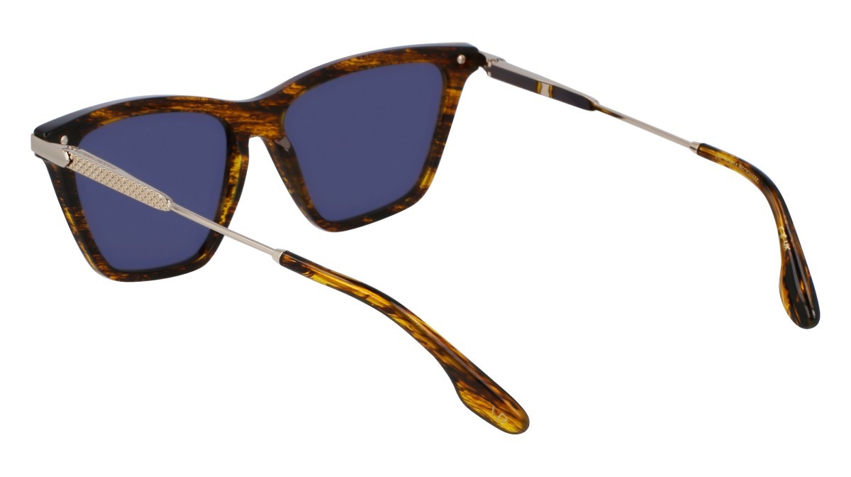 Sonnenbrillen Victoria Beckham VB663S (736) farbe translucent horn form cat-eye gläser solid bluish grey