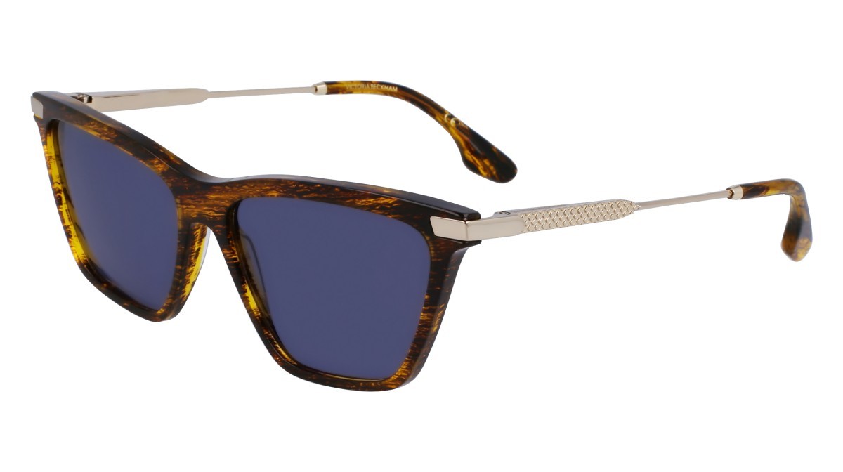 Sonnenbrillen Victoria Beckham VB663S (736) farbe translucent horn form cat-eye gläser solid bluish grey