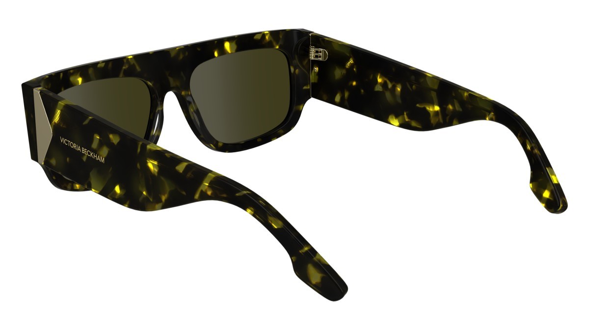 Sonnenbrillen Victoria Beckham VB666S (012) farbe black yellow havana form rechteckig gläser solid brown