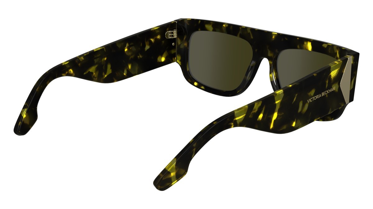 Sonnenbrillen Victoria Beckham VB666S (012) farbe black yellow havana form rechteckig gläser solid brown