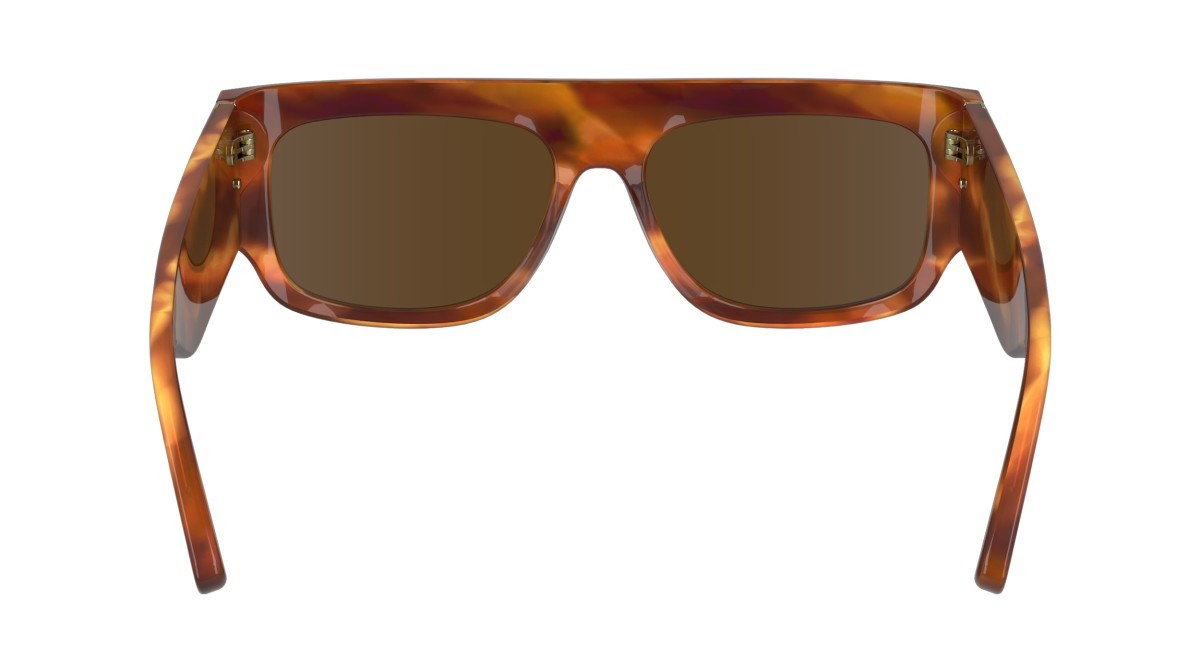 Sonnenbrillen Victoria Beckham VB666S (223) farbe striped blonde havana form rechteckig gläser solid brown