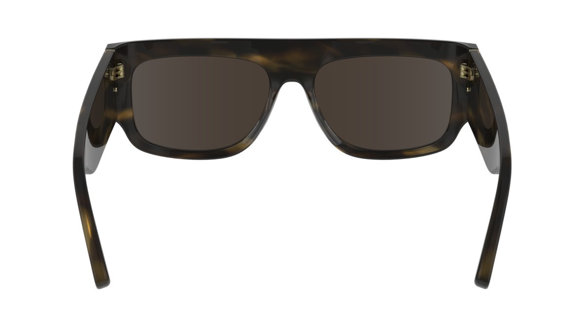 Sonnenbrillen Victoria Beckham VB666S (321) farbe striped khaki havana form rechteckig gläser solid brown