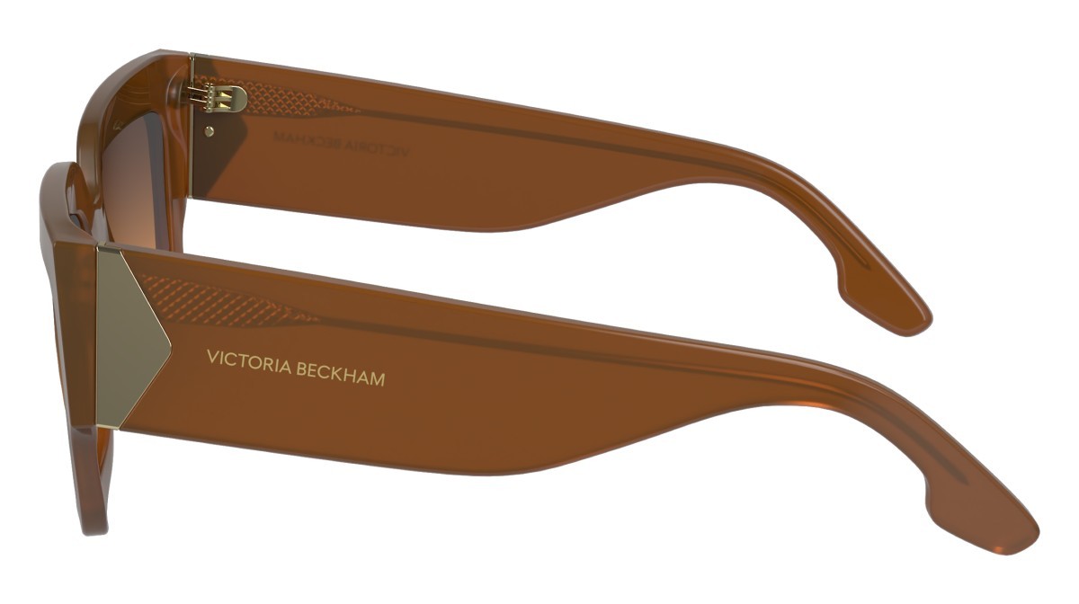 Sonnenbrillen Victoria Beckham VB667S (240) farbe caramel form rechteckig gläser gradient brown/caramel