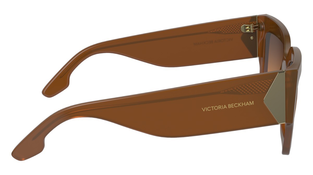 Sonnenbrillen Victoria Beckham VB667S (240) farbe caramel form rechteckig gläser gradient brown/caramel