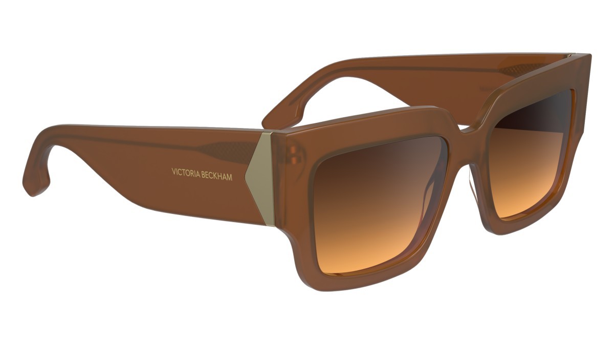 Sonnenbrillen Victoria Beckham VB667S (240) farbe caramel form rechteckig gläser gradient brown/caramel