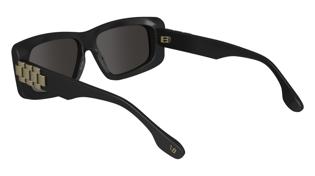 Sonnenbrillen Victoria Beckham VB669S (001) farbe black form rechteckig gläser solid grey