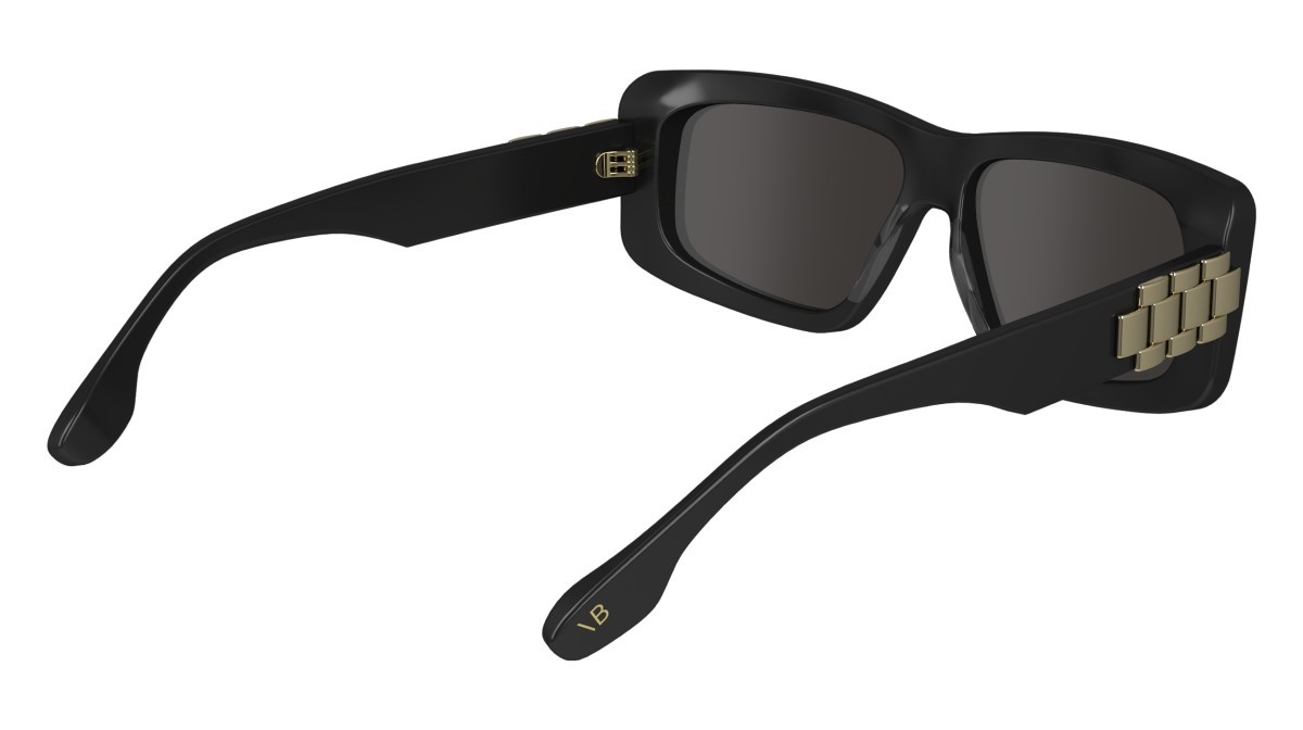 Sonnenbrillen Victoria Beckham VB669S (001) farbe black form rechteckig gläser solid grey