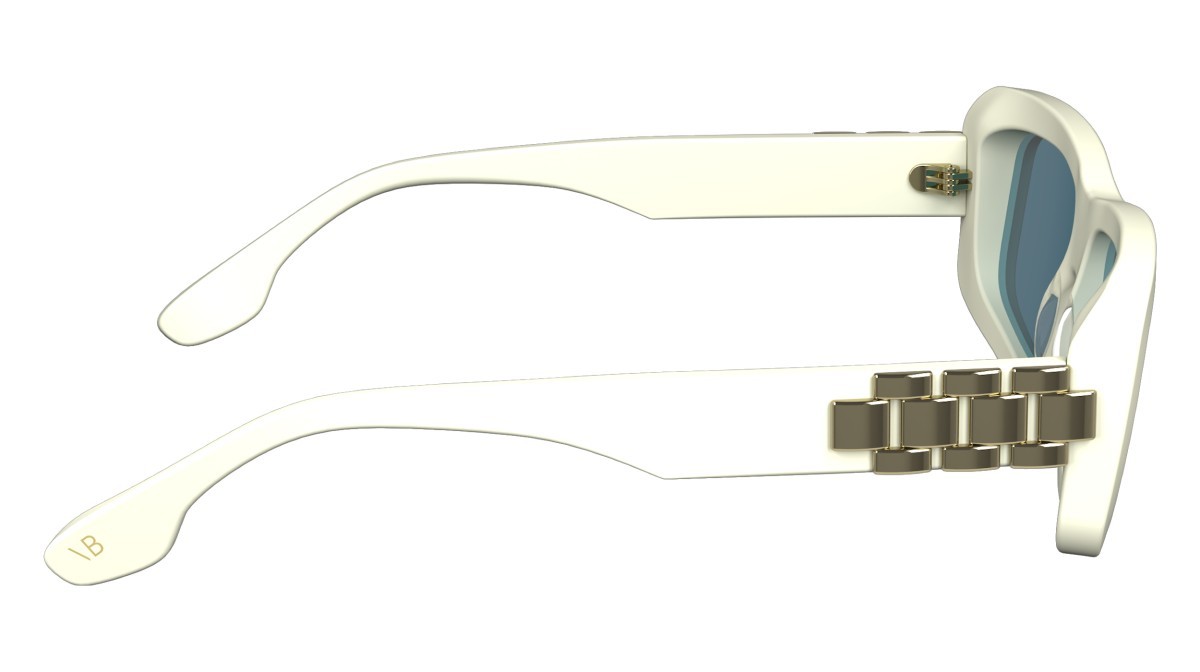 Sonnenbrillen Victoria Beckham VB669S (101) farbe white form rechteckig gläser solid petrol