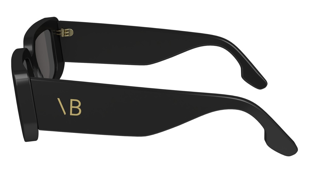 Sonnenbrillen Victoria Beckham VB670S (001) farbe black form rechteckig gläser solid grey